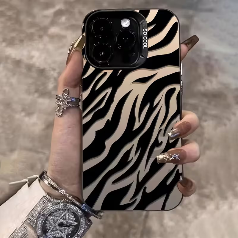 Apple Iphone 15 Pro Max - Zebra-Muster Schwarze Fortschrittliche IMD Stoßfeste Hülle