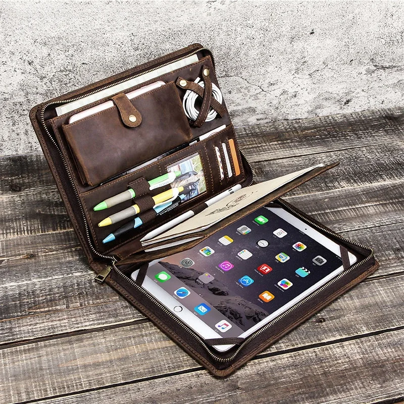 Tablet Tech Accessories - Tablet-Aufbewahrungstasche aus Leder für Apple iPad