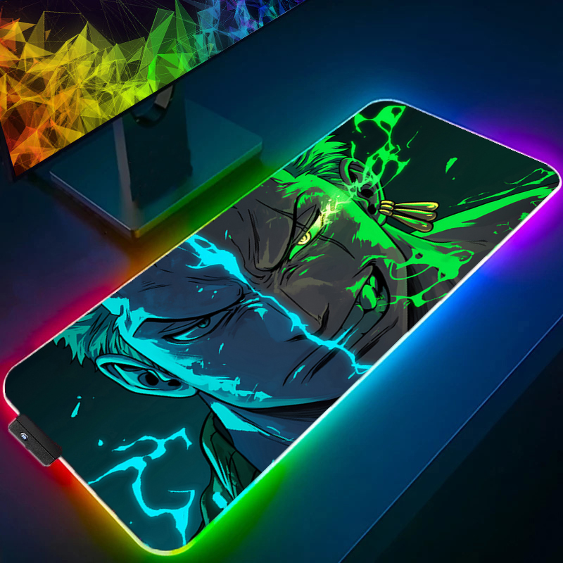 Tablet Accessories Keyboard - ONE PIECE Zoro Mauspad RGB Gaming